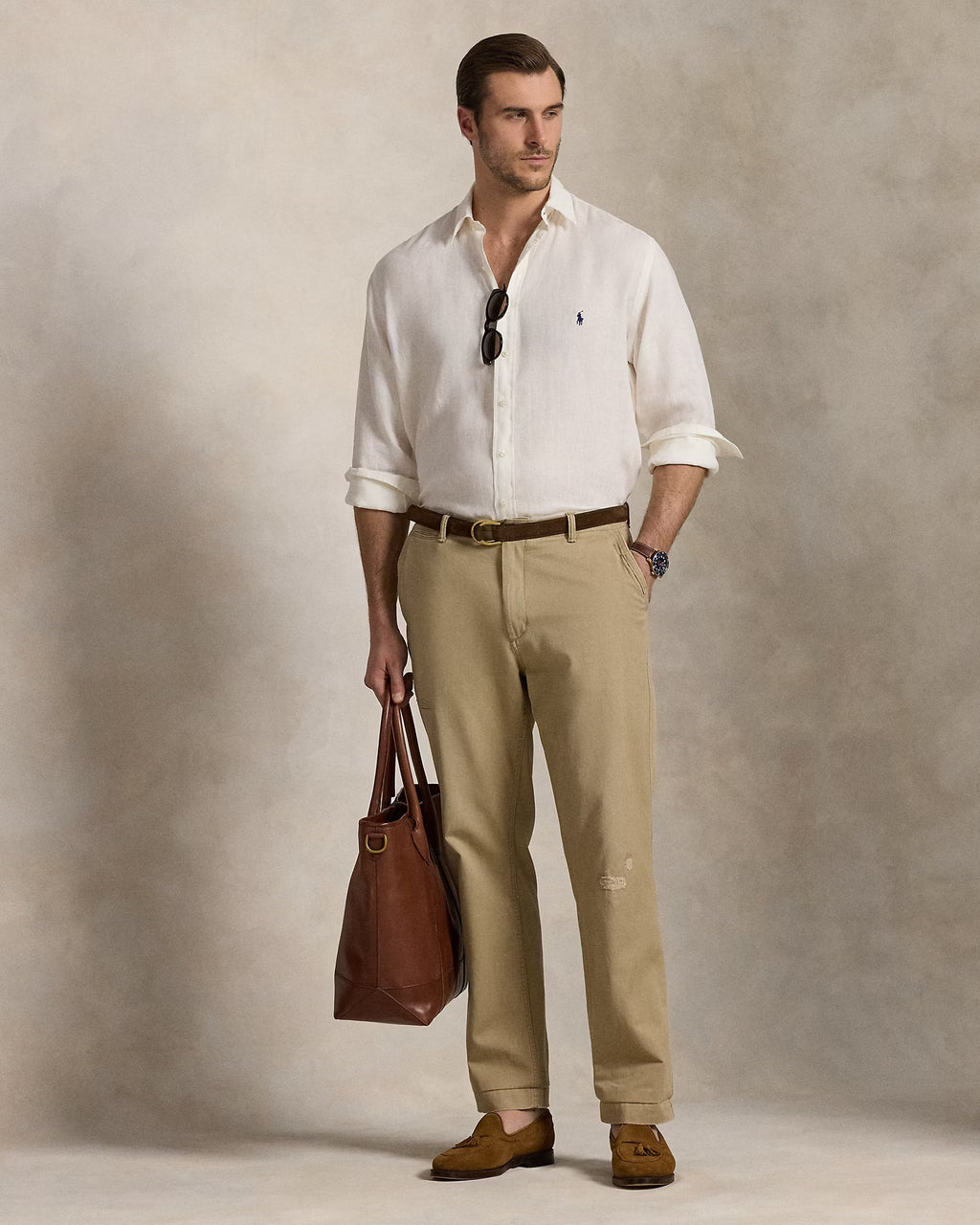 Polo Ralph Lauren Elegant Linen Button-Up Shirt in Whisper White [Luxe]