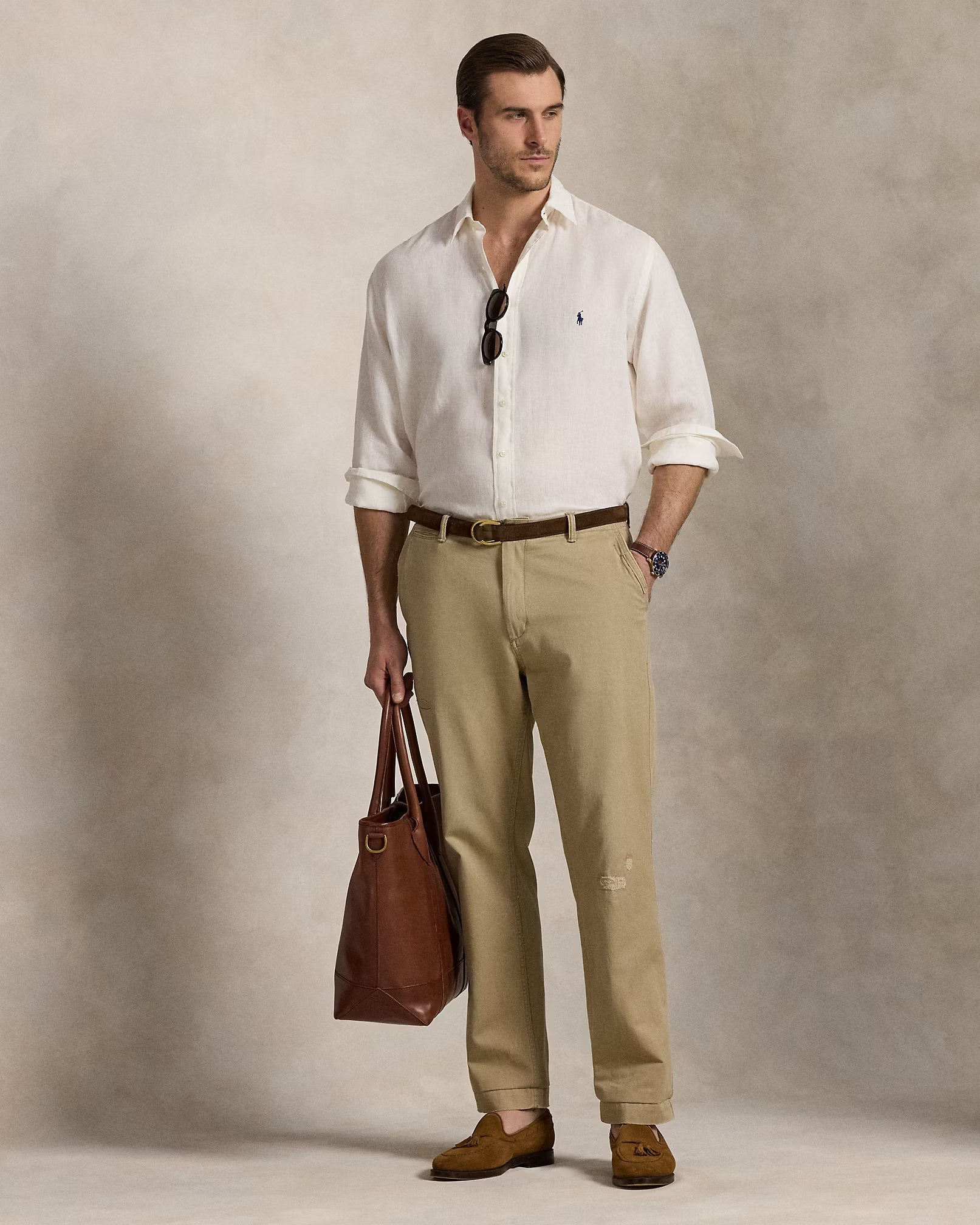 Polo Ralph Lauren Elegant Linen Button-Up Shirt in Whisper White [Luxe]