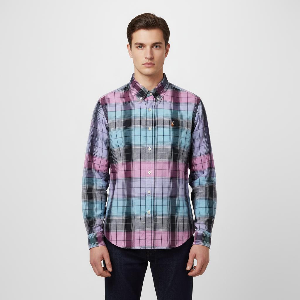 Polo Ralph Lauren Colorful Plaid Button-Down Shirt - front view